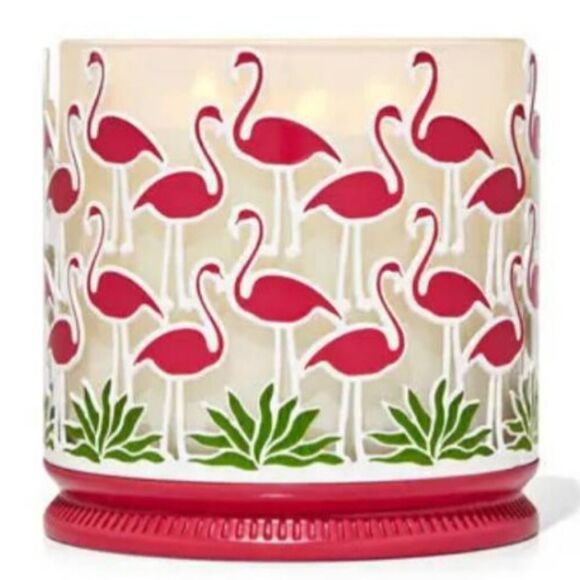 **LAST ONE**  BATH & BODY WORKS PINK Flamingo 3 wick candle holder - Picture 2 of 5